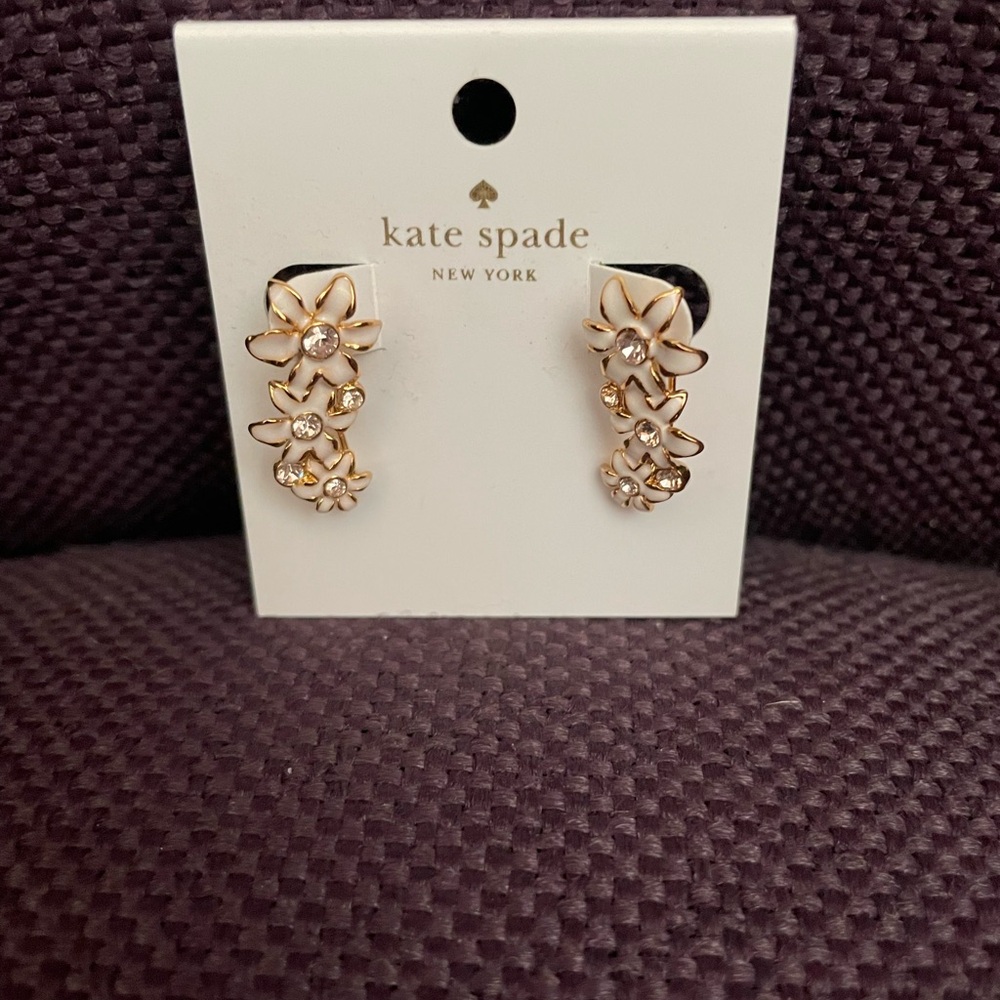 Kate Spade Gold Floral Earrings- NEW